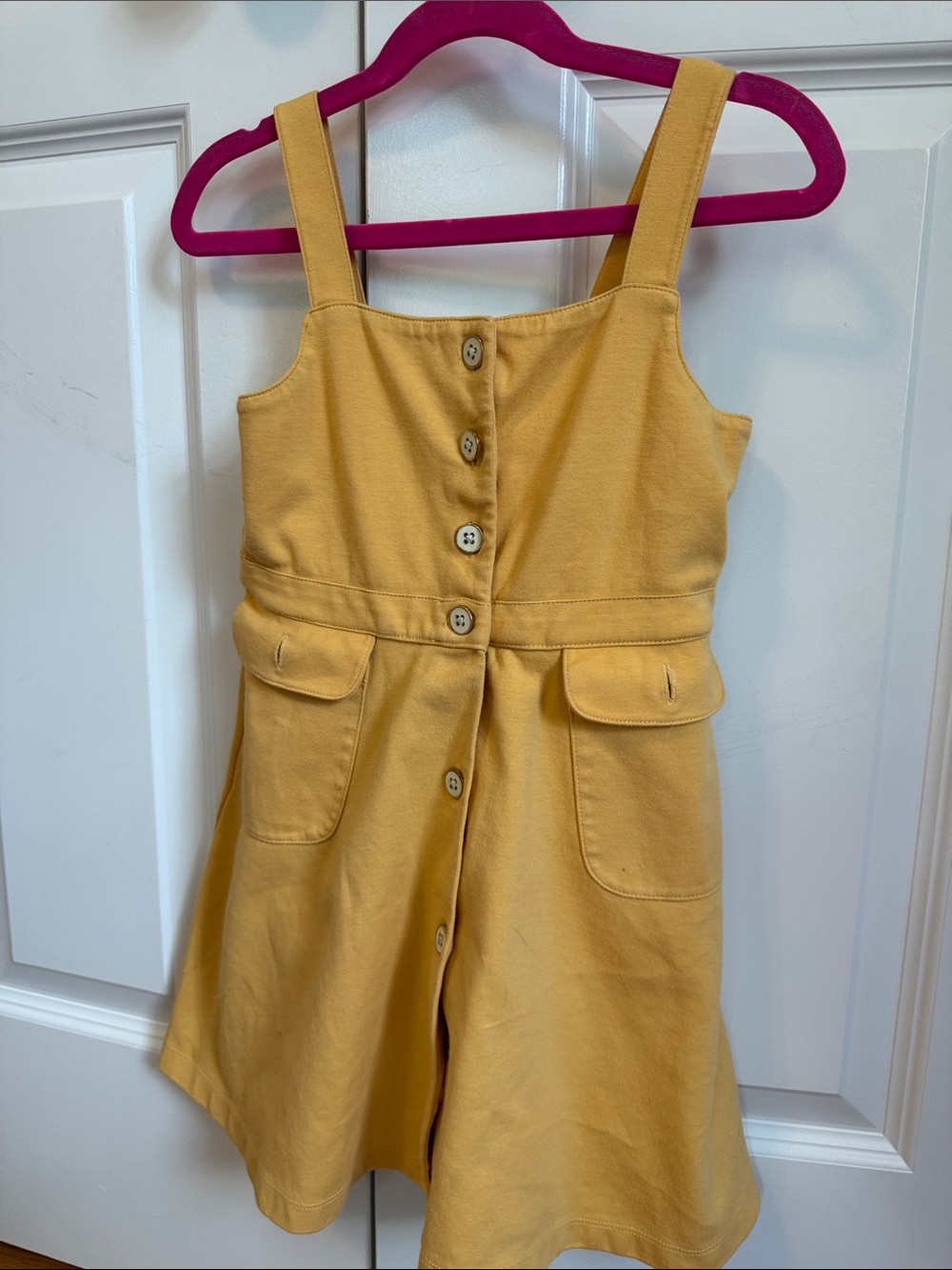 Janie and Jack Yellow Button-Front Skirted Jumpsuit